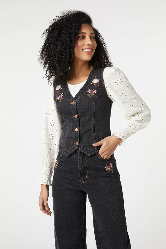 Warehouse Sale Bushland Blooms Embroidered Vest