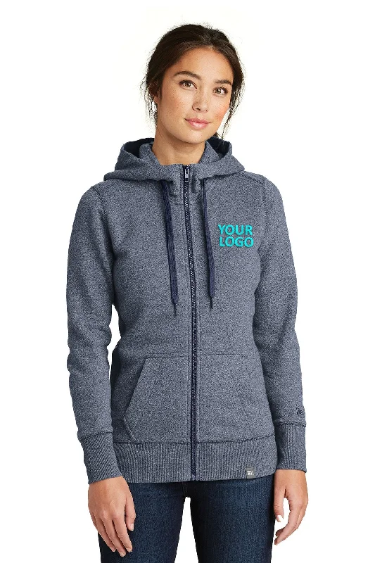 Price Smash New Era Ladies French Terry Custom Zip Hoodies, True Navy Twist