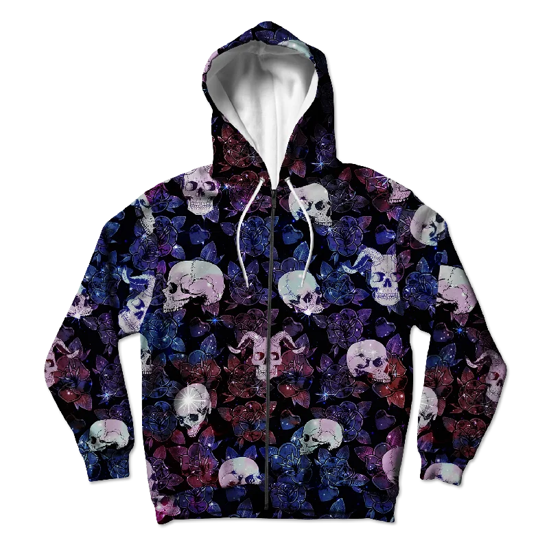 Take Advantage Skull and Roses Unisex Hoodie Zipup