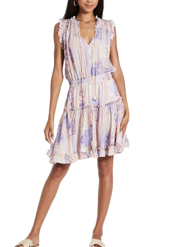 Hurry In Melodie Tiered Ruffle Dress In Southwest Meadow