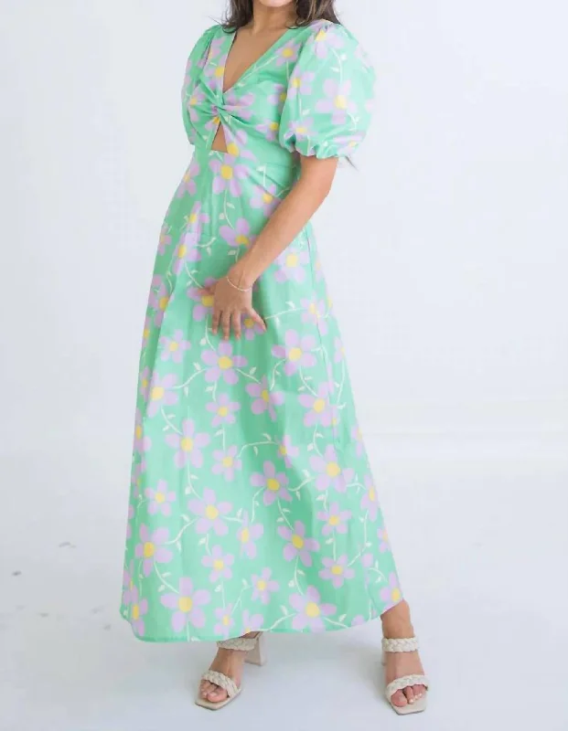 Closeout Daisy Maxi Dress In Green