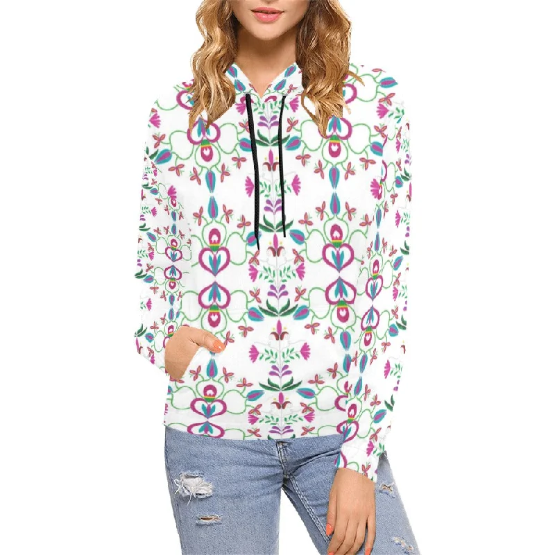 Online Exclusive Quilled Divine White Hoodie for Women (USA Size)