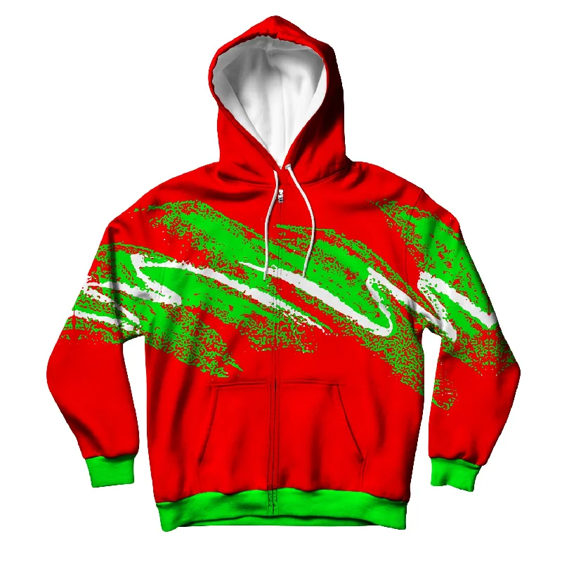 Final Sale Swoosh Red Christmas Unisex Hoodie Zipup