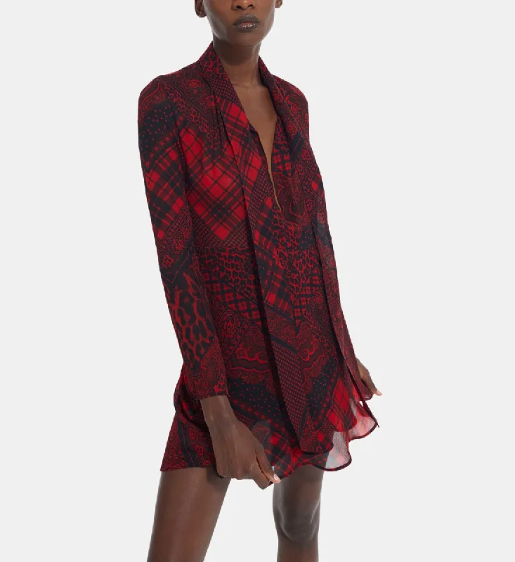Time-Limited Offer Short Patchwork Print Dress