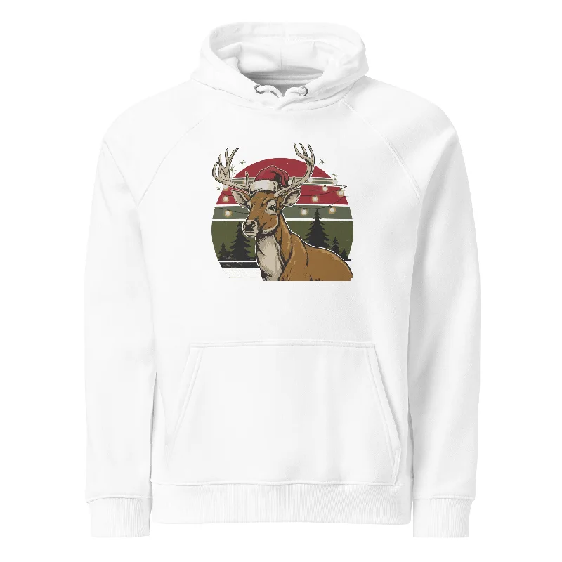 Limited Time Offer Ho-Ho-Vintage Reindeer Graphics Women Eco Raglan Hoodie