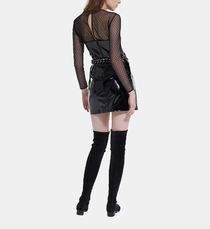 Best Bargains Short Vinyl-effect Dress