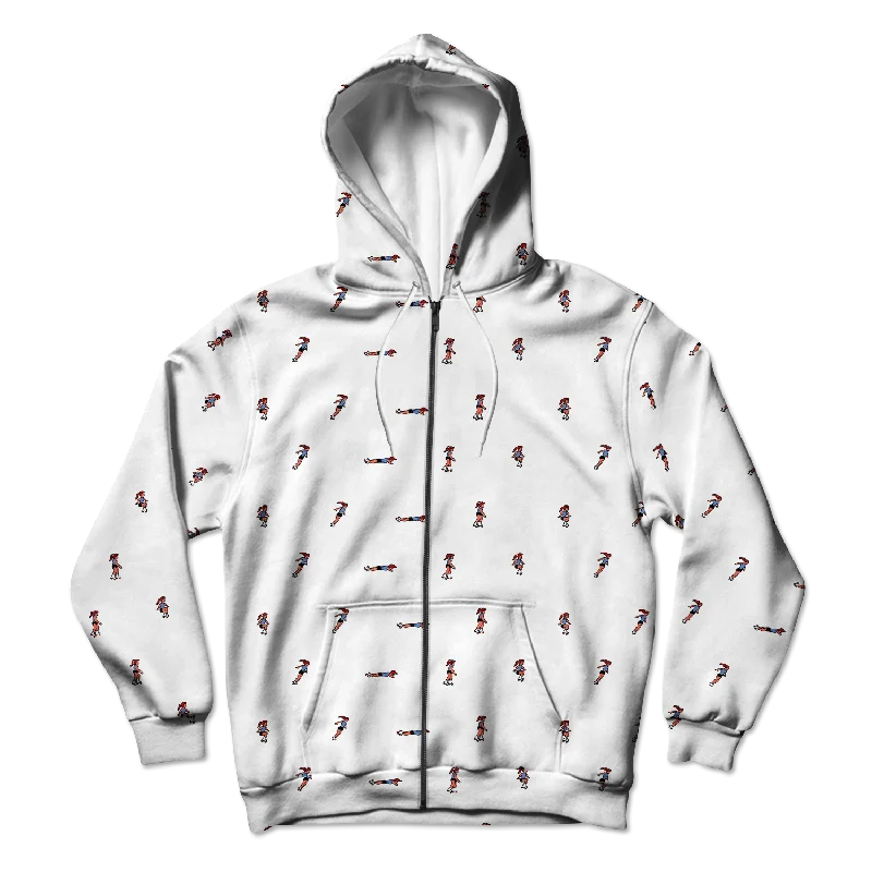 Closeout Sk8 Bit Unisex Zip Up Hoodie