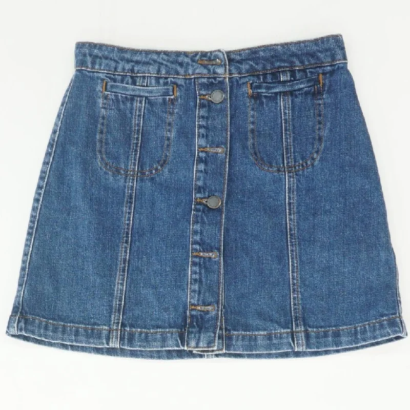 Early Access Blue Solid Mini Skirt