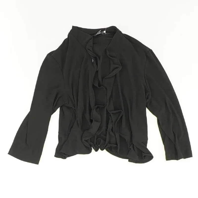 Extra Savings Black Solid Cardigan Sweater