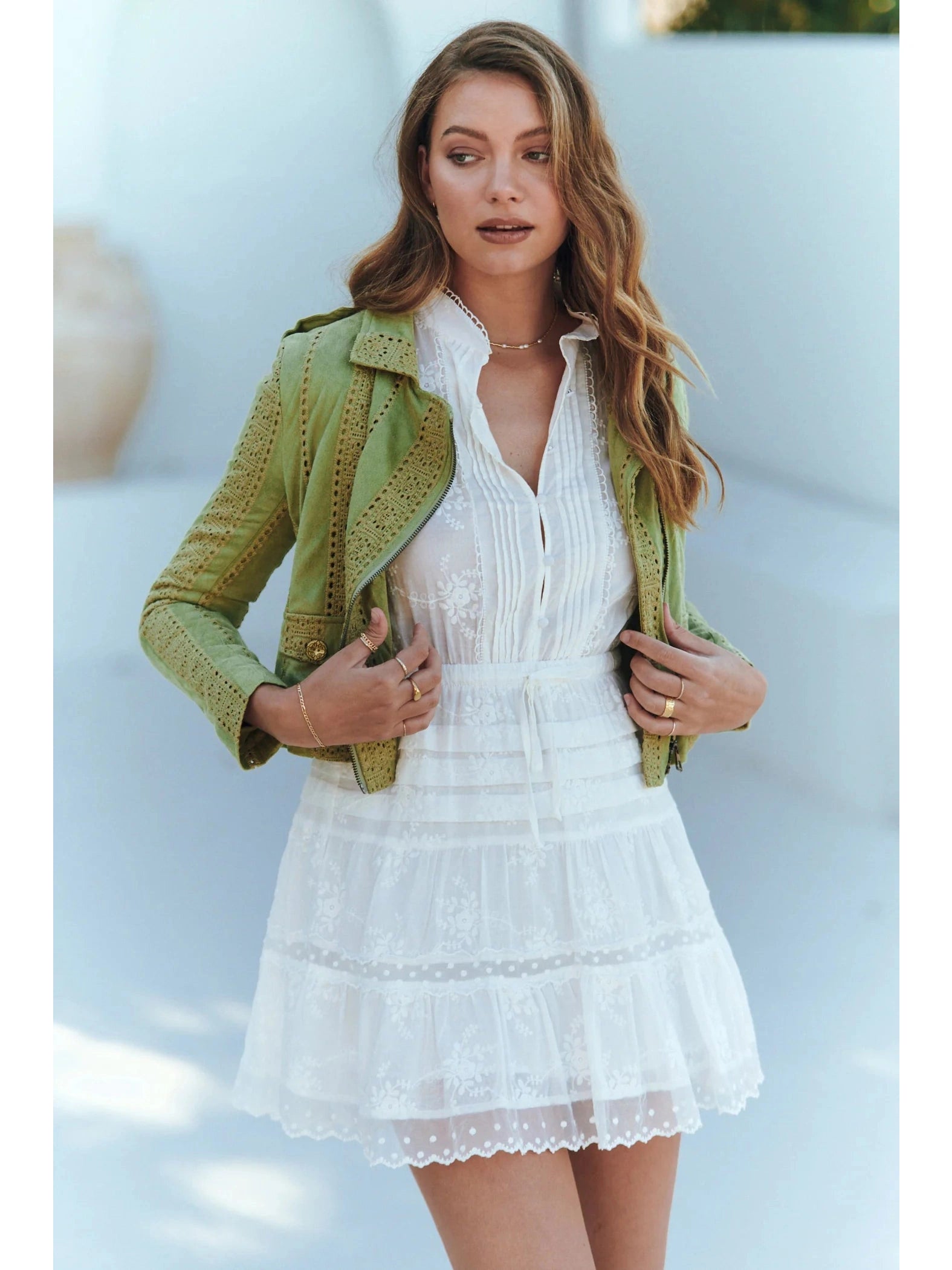 Super Sale JAASE Pistachio Faux Suede Jodi Jacket
