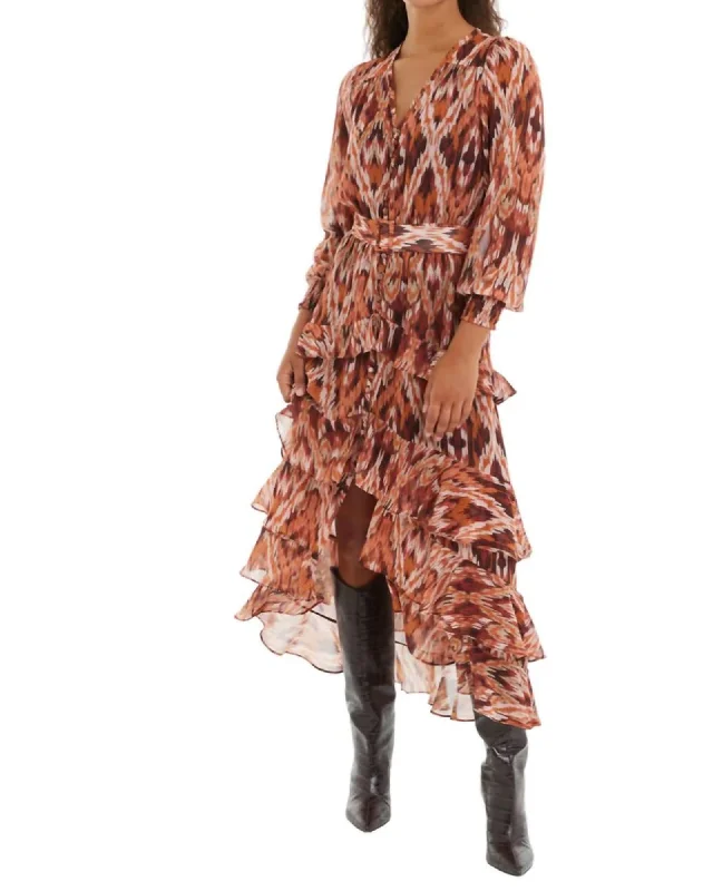 Exclusive Access Gemini Dress In Terracotta Ikat Print | Terracotta Ikat Print