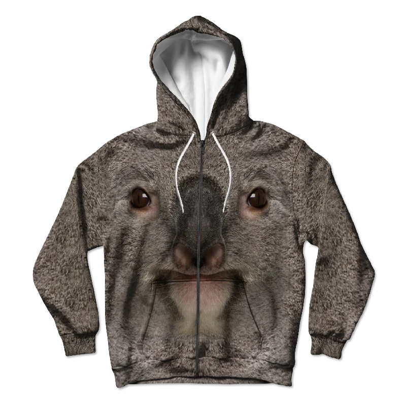 Deep Discounts Koala Face Unisex Zip Up Hoodie