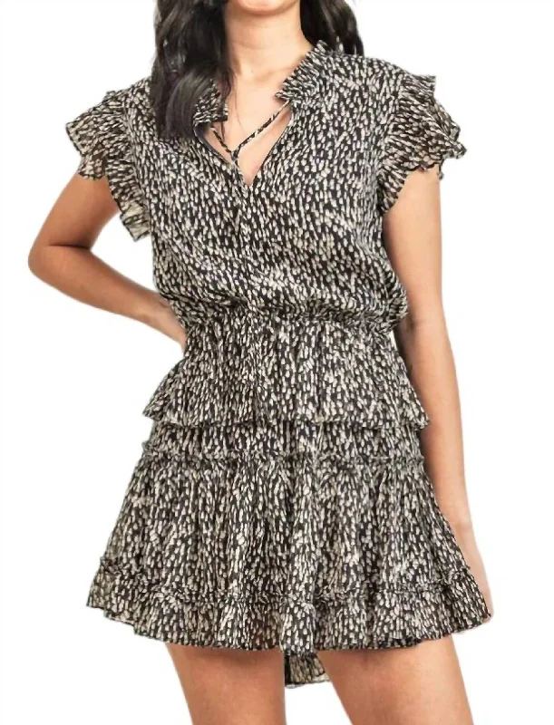 Act Fast Darla Mini Dress In Navy Combo