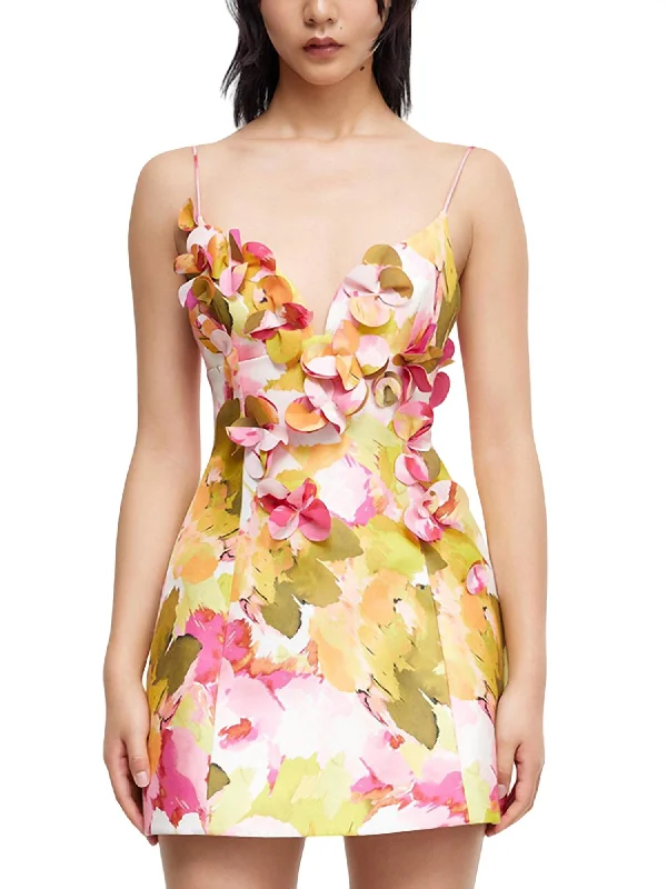Get It Before It’s Gone Isla Mini Dress In Yellow/pink