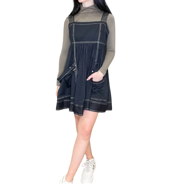 Closeout Sale The Sutton Rose Square Neck Dress In Black