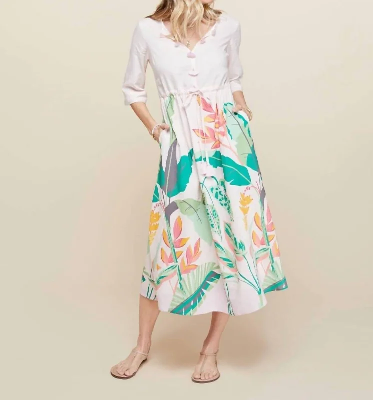 Fantastic Offers Summerton Pink Lemonade Long Tropical Dress In Pink & Multi