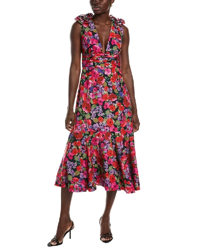 Deal Mania AMUR Sorena Deep-V Maxi Dress